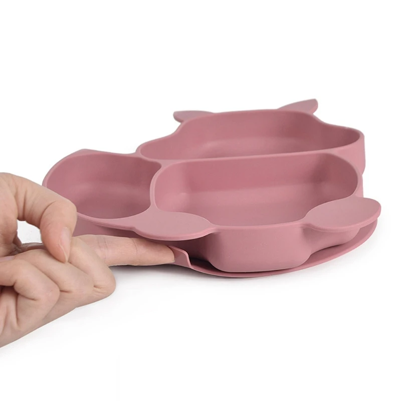 

Silicone Squirrel Shape Sucker Training Plate Safe Bowl Fork Spoon Feeding Set A2UB