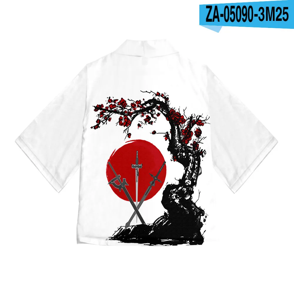 Кимоно для мужчин и женщин необычное аниме-кимоно с коротким рукавом кардиган