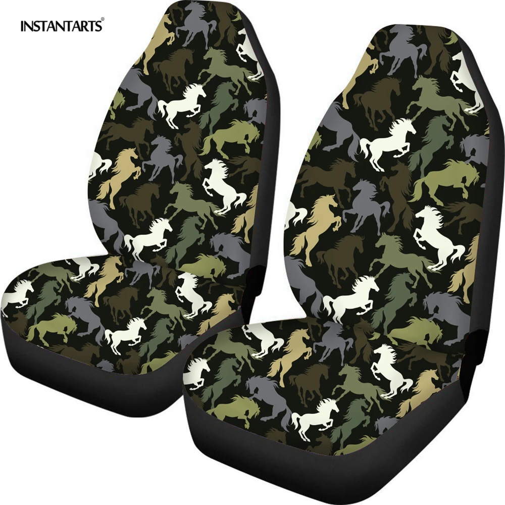 

Универсальный чехол INSTANTARTS для автомобильного сиденья с рисунком лошади, эластичный чехол для автомобиля, аксессуары для интерьера автомоб...
