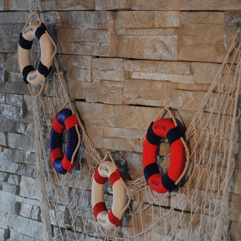 

Studio Props Wall Hanging Fashion Hand Made Nautical Home Decor Life Buoy Crafts Living Room Decoration