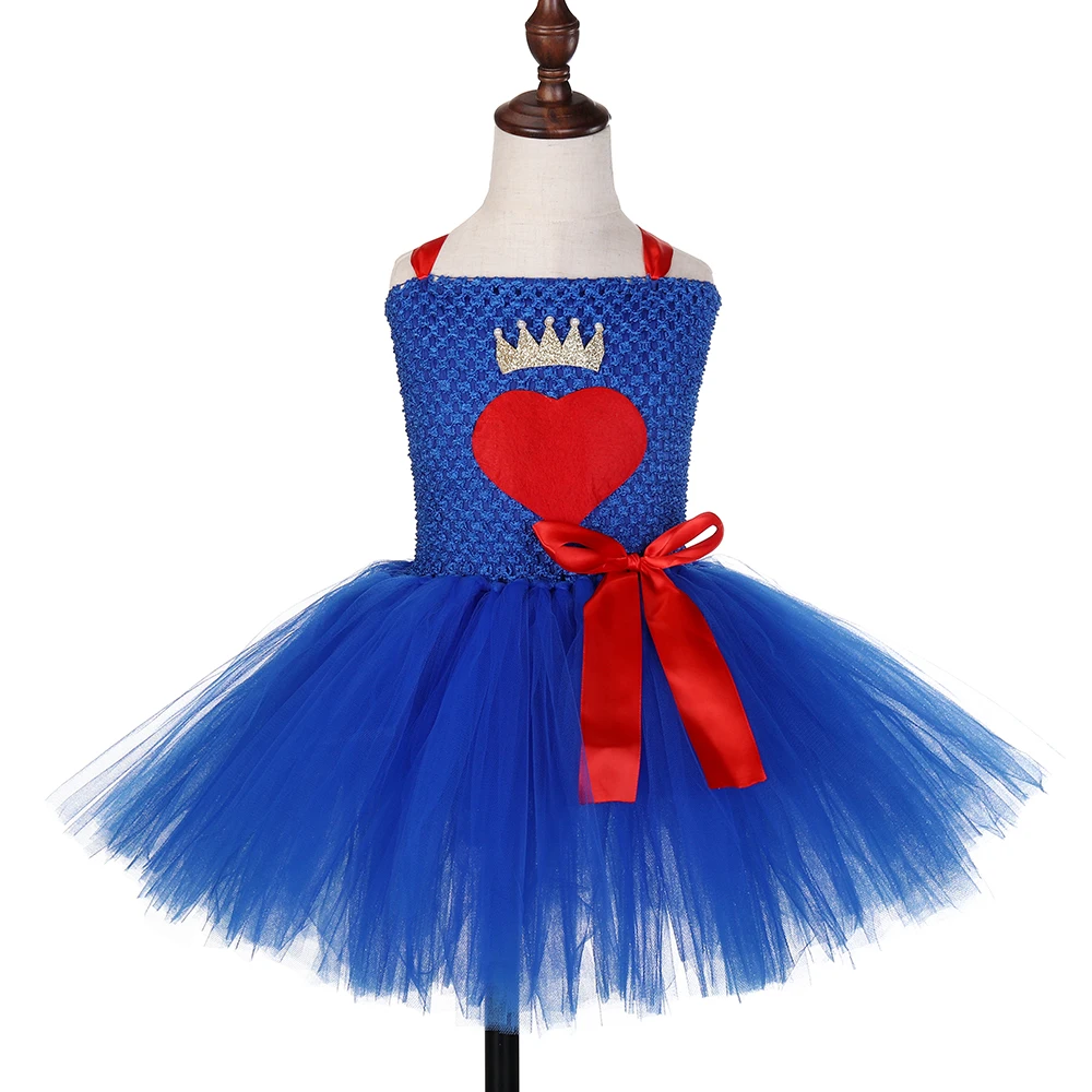 Royal Blue Girls Tutu Dress Villain Superhero Evie Cosplay Halloween Costume for Kids Girl Tulle Fancy Birthday Party Dresses | Детская