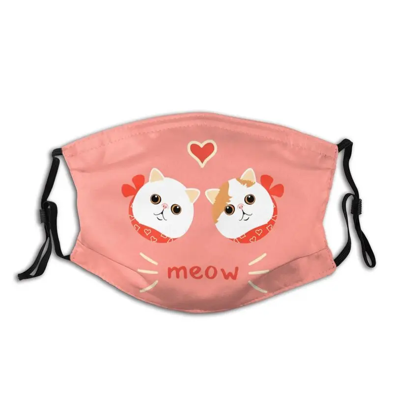 

Пылезащитная маска для лица с экзотическим короткошерстным изображением Персидского котенка и фильтрами, защитный респиратор Муфель