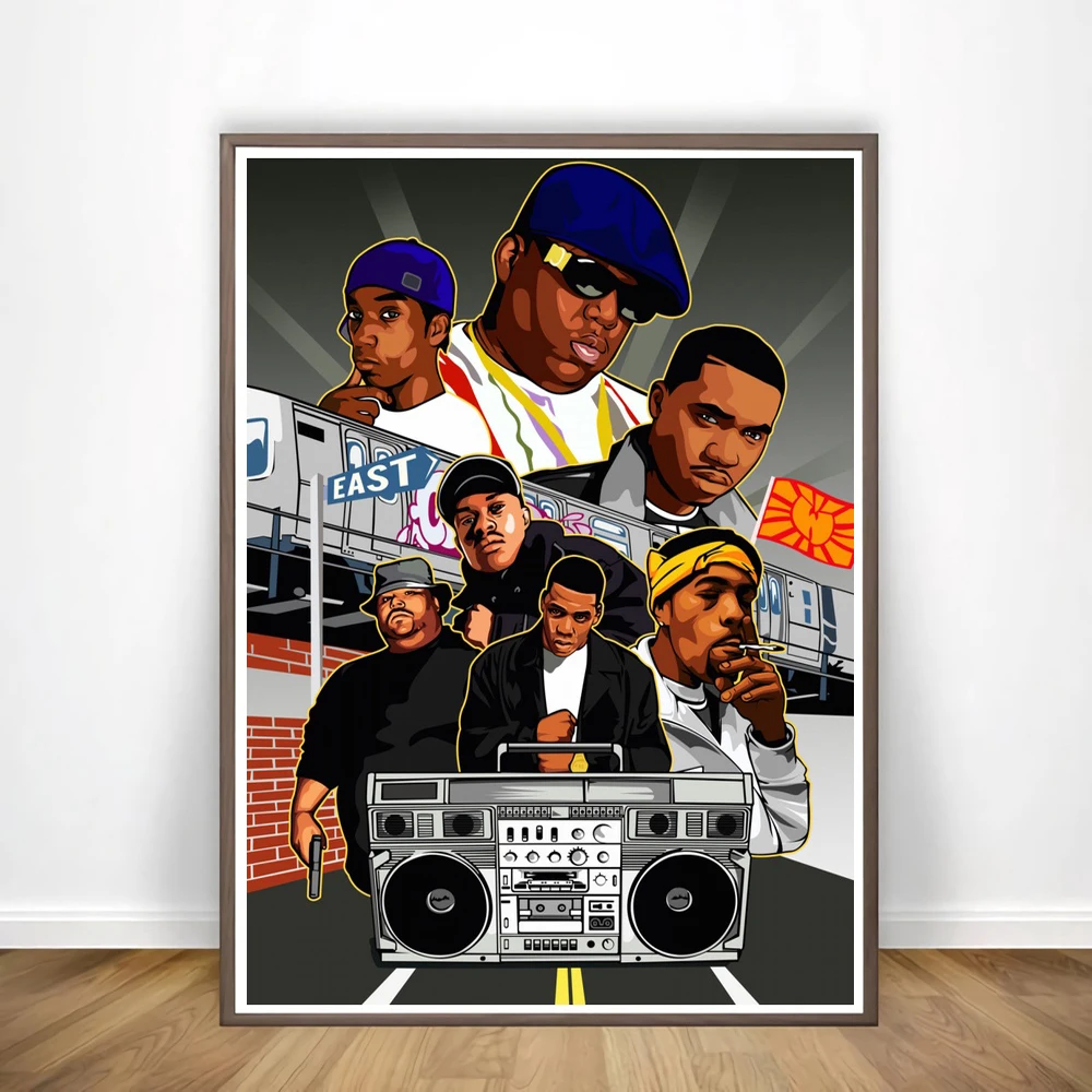 NT385 картина Biggie smallers 2PAC ледяной куб JAY Z восточное побережье хип хоп плакат печать