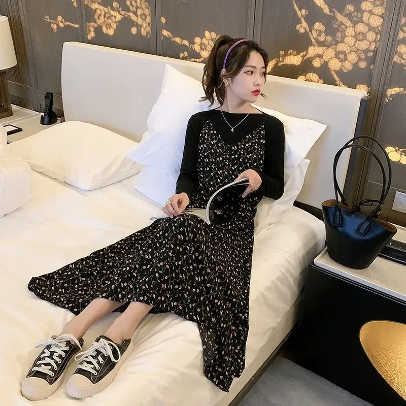 

Floral Chiffon suspender dress for women