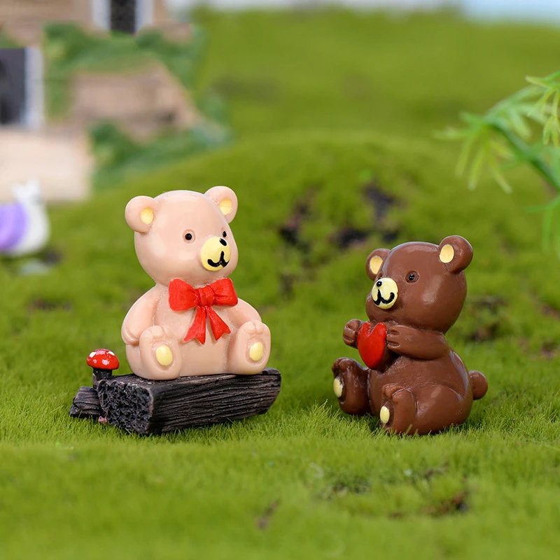 40 шт./компл. украшения в виде мишки тедди миниатюрные сказочные животные садовая
