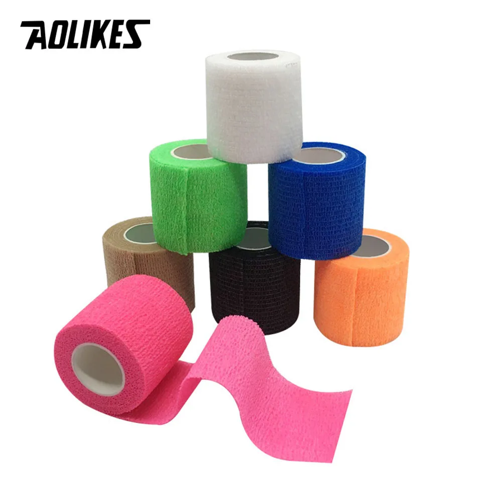 

AOLIKES 5CM*450CM Waterproof Medical Therapy Self Adhesive Bandage Muscle Tape Finger Joints Wrap First Aid Kit Pet Elastic Band