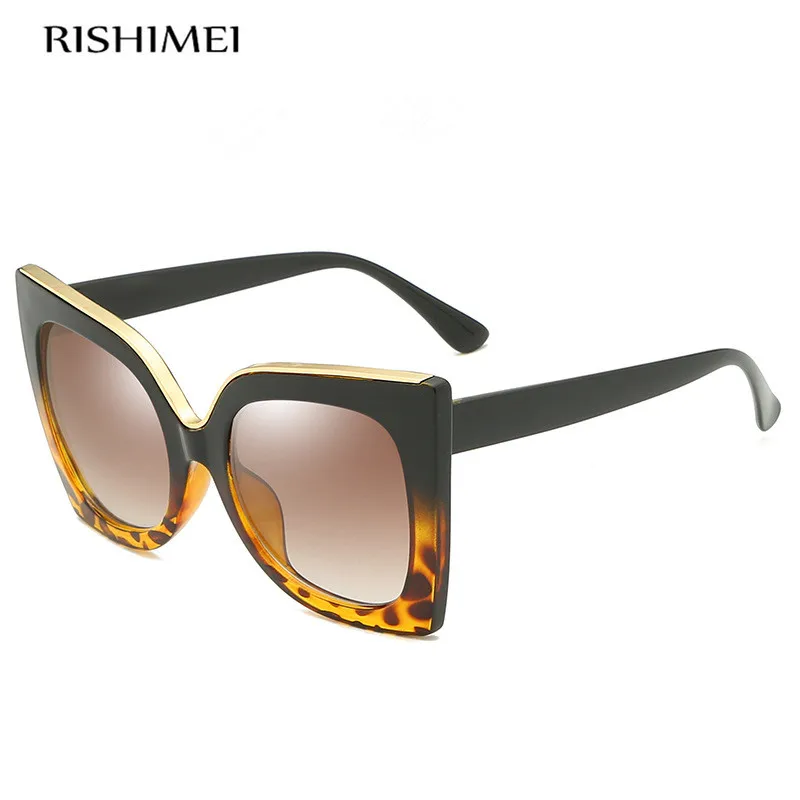 

European and American style fashion big frame cat eye sunglasses Women personality street shoot uv - resistant sunglasses