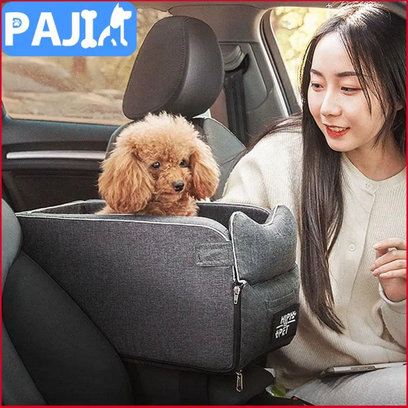 

Переносное автомобильное сиденье для домашних питомцев, центральное автомобильное безопасное сиденье для собак и кошек, нескользящая доро...