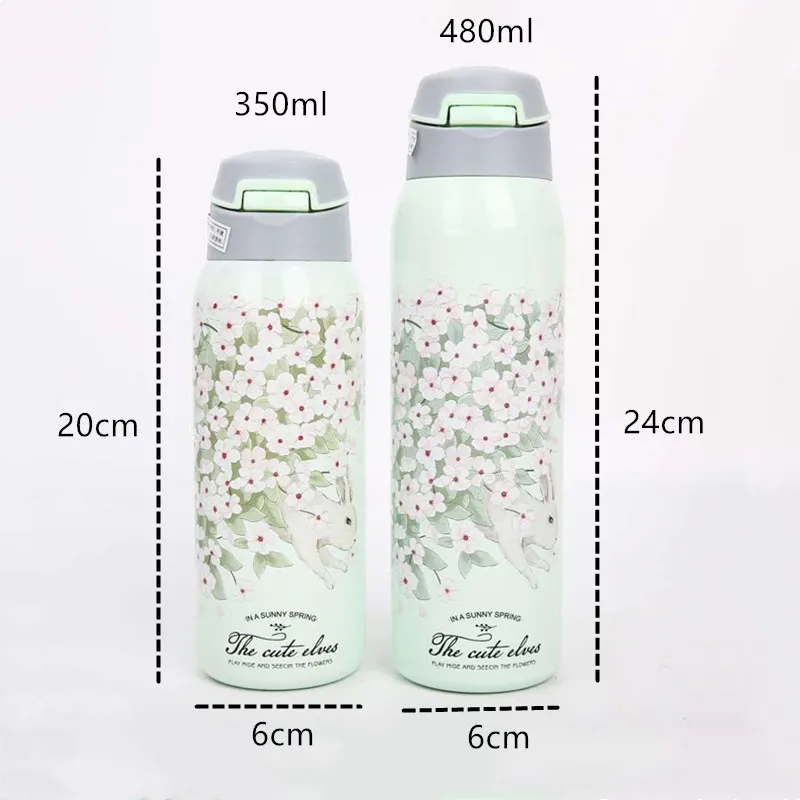 

Stainless Steel Thermos Mug With Straw Vacuum Flasks Travel Thermal Water Bottler Infant Thermocup Tumbler Insulated Bottle