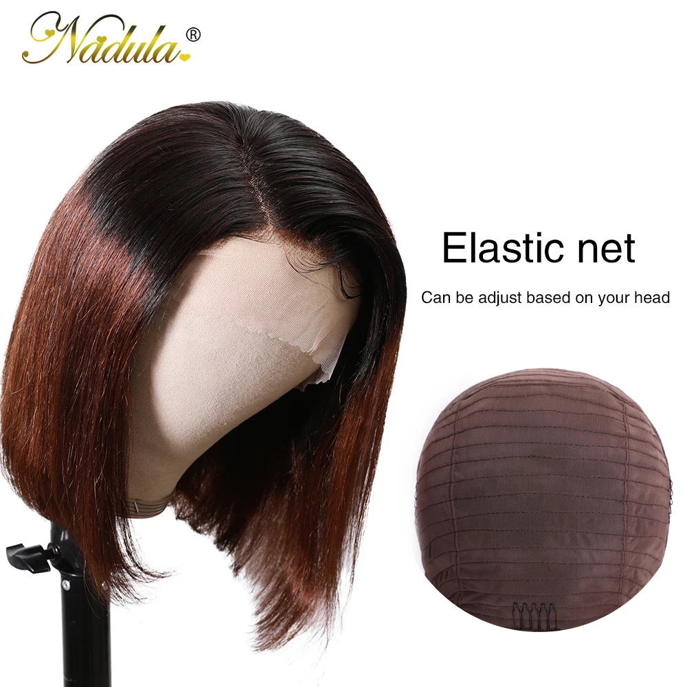 Парик Nadula T1B27 и 1B/4 Ombre короткий передний парик 13*4 прямые человеческие волосы для