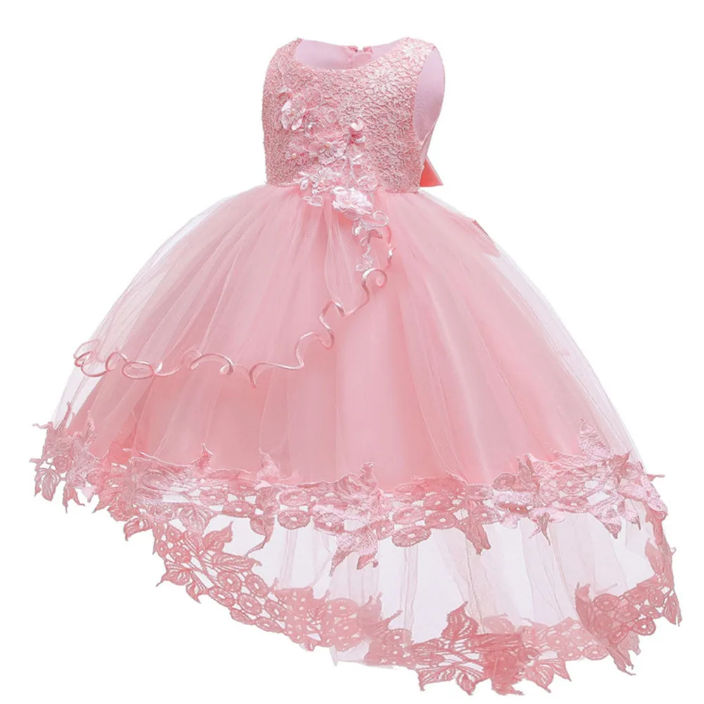 Vestidos/Одежда для маленьких девочек платье для малышей кружевное платье без рукавов с бантом для девочек на день рождения, костюм для малышей от 3 до 24 месяцев