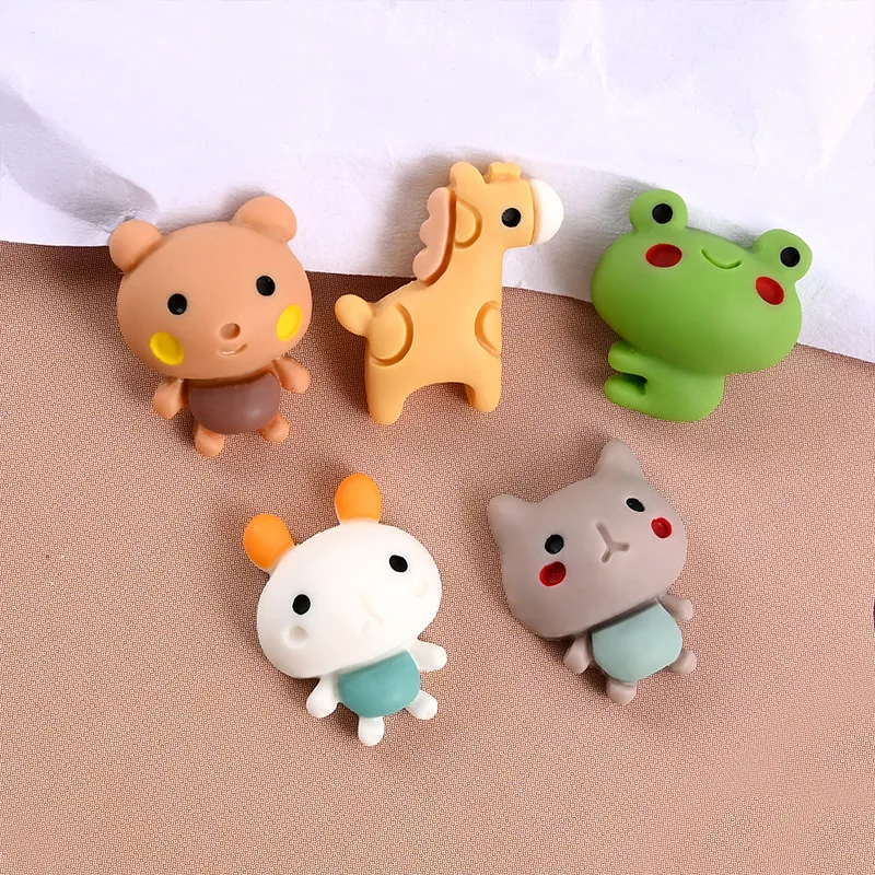 

10pcs/Lot Mini Resin Cute Animal Frog Giraffe Flatback Cabochon Christmas Applique Ornament Craft DIY Earring Accessories