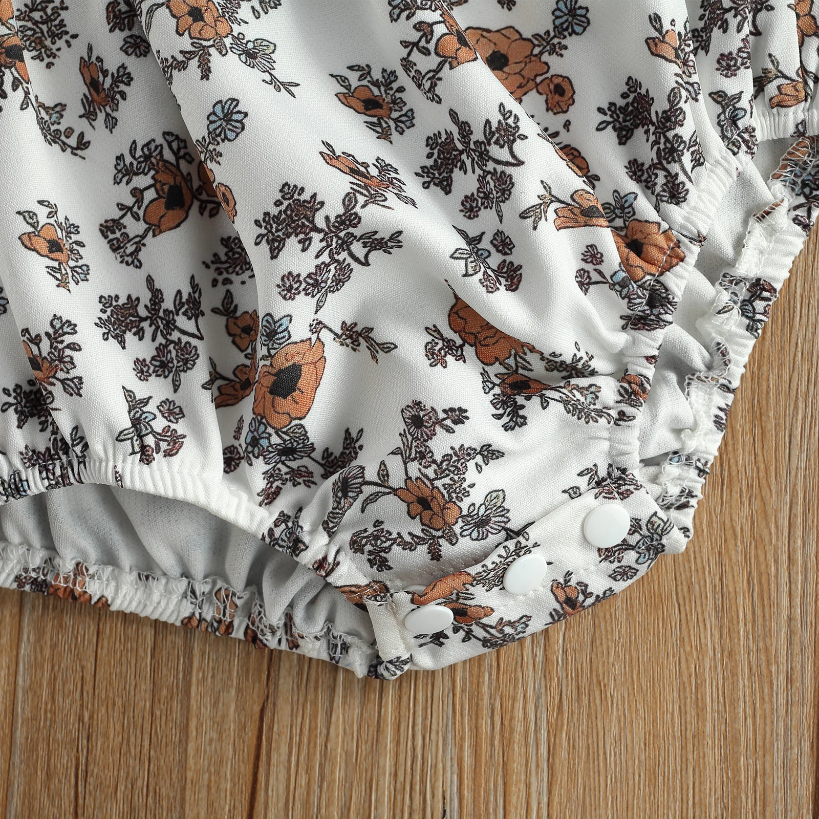 

0-24M One Piece Baby Girls Bodysuits Fashion Sweet Flowers Floral Printed Ruffles Short Sleeve Jumpsuits Bodycon Infant Clothes