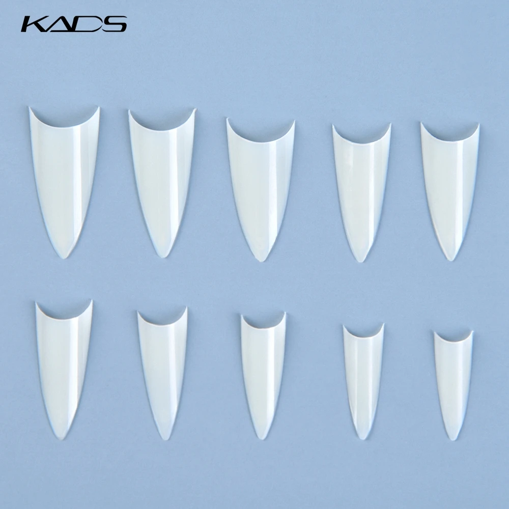 Kads 500 шт./пакет ясно/натуральный/белый sharp ending стилет акриловые ложные nail art советы