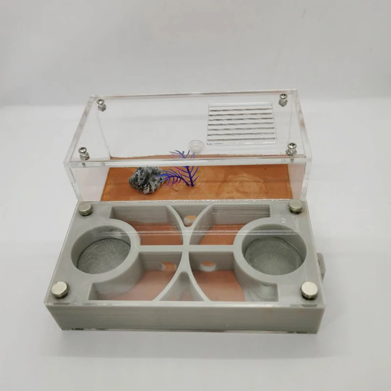 

Коробка для кормления Муравьиное гнездо с 3D-принтом, двойная водонапорная башня, муравьиная ферма, колония муравьев, с затеняющей доской, ...