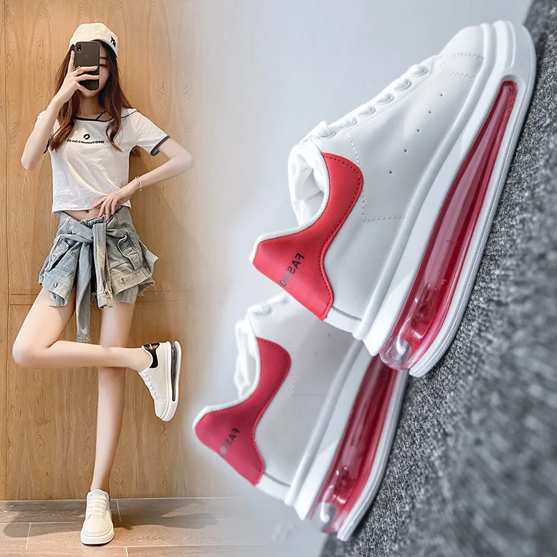 Women Casual Shoes Women Sneakers Fashion Breathable Leather Platform White Women Shoes Soft Footwears Sneakers Zapatillas Mujer