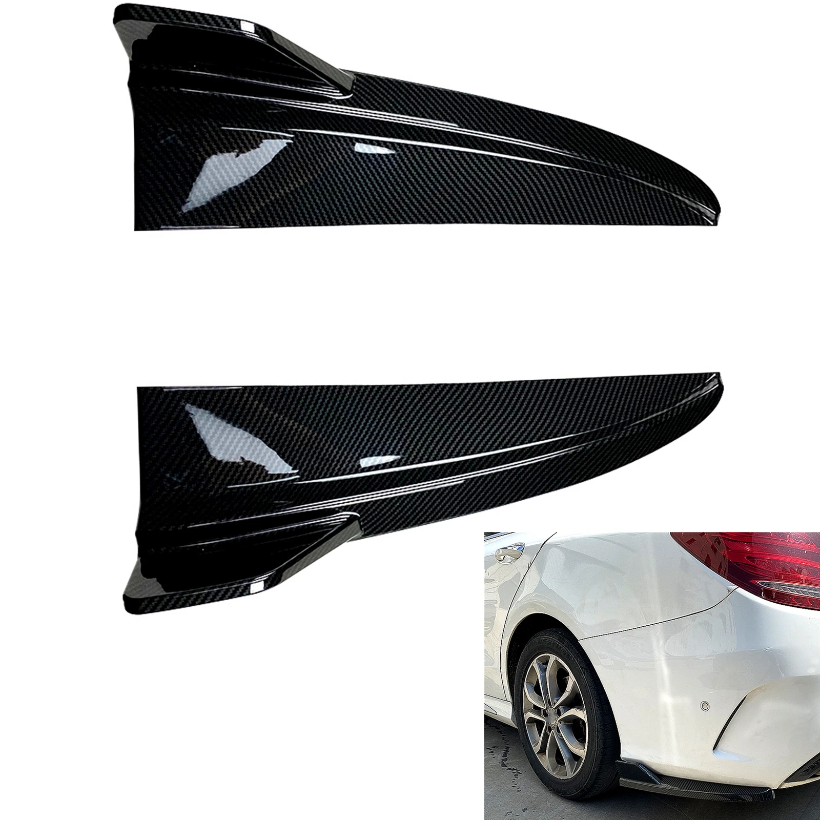 

Сплиттер боковой для заднего бампера Mercedes Benz C Class 2015-2021 W205 C180 C200 C260 C43 AMG из углеродного волокна
