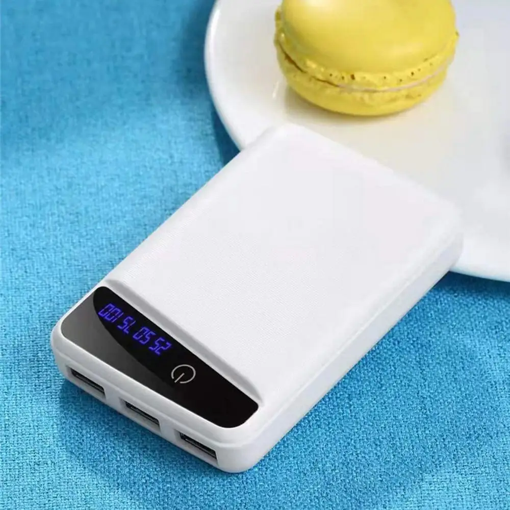 White 5V 1A 7X18650 DIY Мощность банковская карта чехол 3USB Батарея Shell Box Дело DIY KIT Цифровой ЖК-дисплей оболочка дисплея Батарея Зарядное устройство Box Дело - Цвет: White