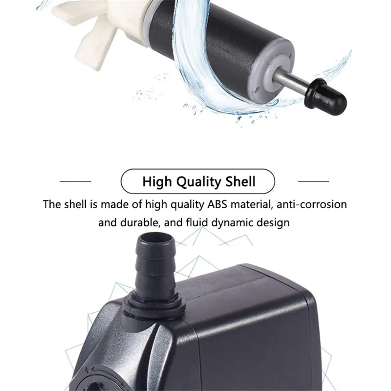 220V Submersible Water Fountain Pump 3/6/10/15/25W Ultra-Quiet Aquarium Water Pump Flowing Water Crafts Fish Tank Fountain