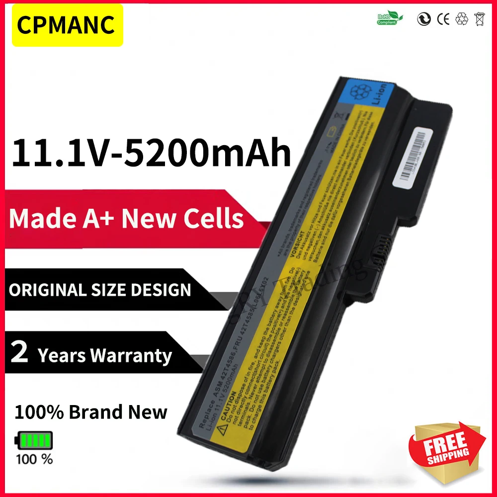 Bateria para Laptop para Lenovo 3000 G430 G450 G530 G550 N500 Z360 B460 B550 V460 V450 G455 G555 y L08s6y02 Baterias p/ laptop