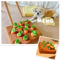 pet dog chew toy puppy sniffing mat carrot plush toy pull radish vegetable field look for food game funny instead of walking dog