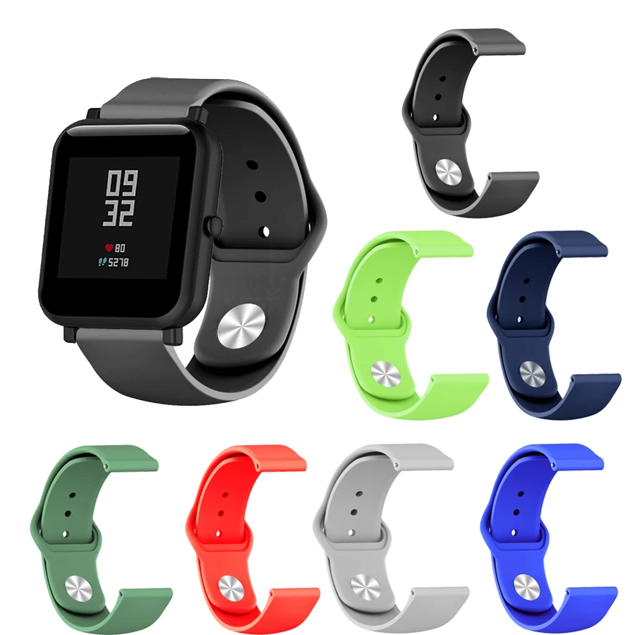 Умный силиконовый мягкий ремешок для Xiaomi Huami Amazfit Bip BIT Lite Молодежные наручные часы браслет Amazfit Bip ремешок для часов 20 мм ремешок