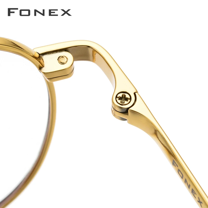 FONEX, чистый титановый рецепт, очки для мужчин, ультралегкие, Ретро стиль, круглые, близорукость, оптические очки, оправа для женщин,, ретро очки, 883