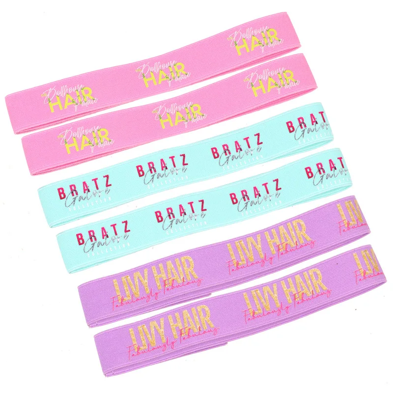 Nunify Custom Your Own Logo And Name Edge Slayer Elastic Band For Wigs Lace Frontal Closure Laying Band 3Cm Colorful Melt Band