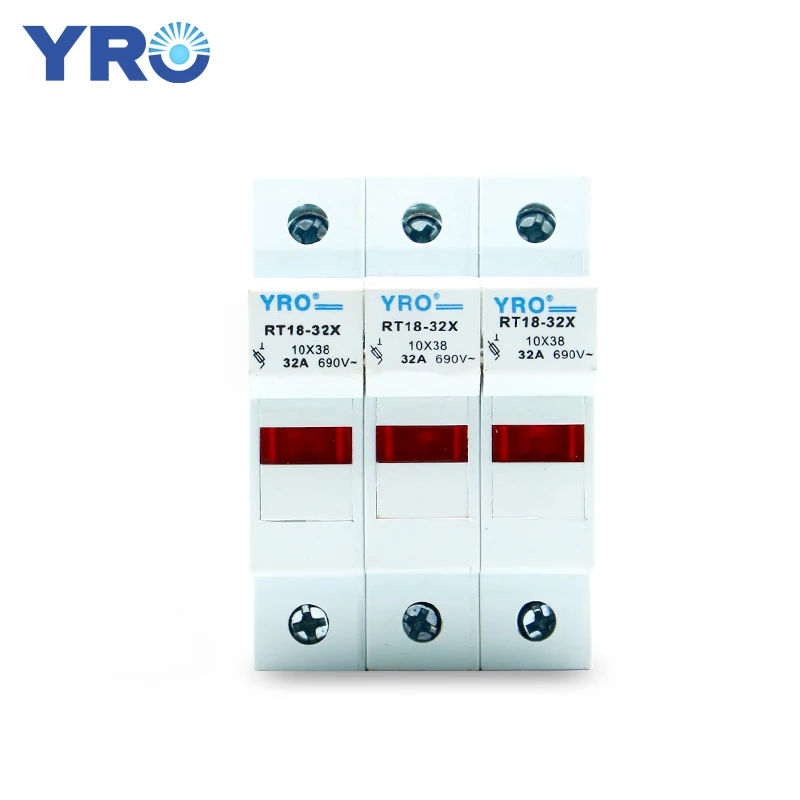 AC 1PC 3P Fuse Base 690V 32A With LED light Matching 10x38MM R015 only RT18-32X | Обустройство дома