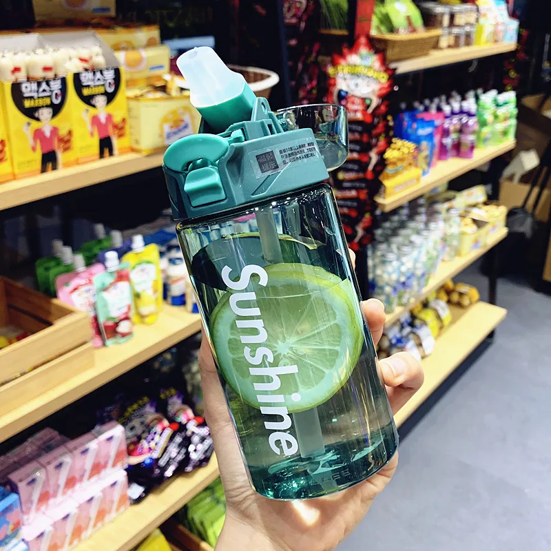 

Korean style Harajuku personality cup sports outdoor leak-proof portable water bottle student water cup straw cup