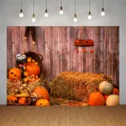 Виниловый тканевый фон для детской фотосъемки с изображением деревянного сарая сена тыквы для хэллоуивечерние