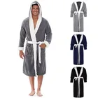 Горячая Распродажа мужские повседневные халаты, халат с V-образным вырезом и длинным рукавом, мужской халат, плюшевая шаль, кимоно, теплый мужской халат, одежда для сна