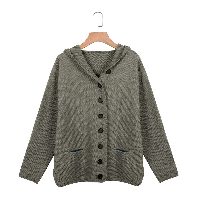 Повседневный Свободный кардиган OL/уличная одежда однотонный в стиле пэчворк с