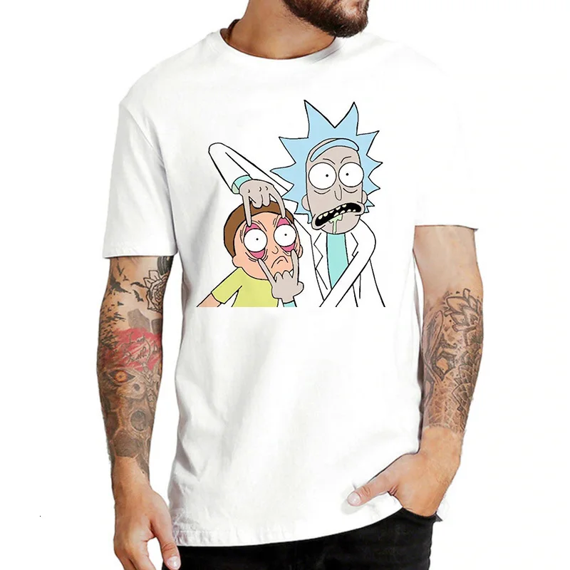 Футболка с забавным рисунком Рика и Морти, для мужчин и женщин, Harajuku, Ricky N marty Ullzang, футболка с графическим рисунком 90 s, футболки для женщин и мужчин
