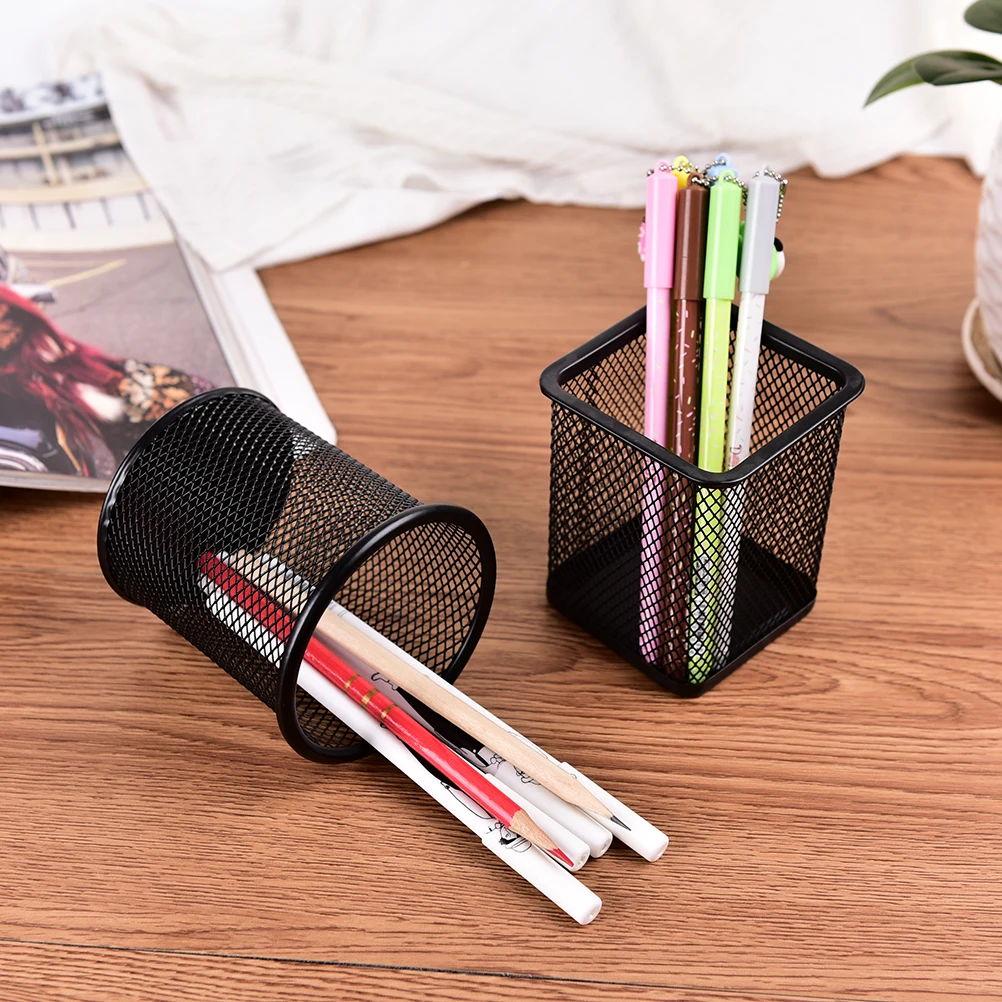 

1PC Office Desk Pen Pot Ruler Scissor Pencil Holder Cup Mesh Organizer Container New