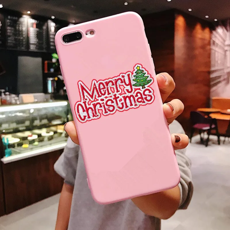 Веселый Рождественский чехол Vogue girl для iPhone 11 Pro Max новогодний розовый мягкий чехол для телефона с лосем для iPhone X 6 6S 7 8 Plus Xs XR XS MAX - Цвет: PINK TPU