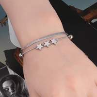 women stainless steel bracelet double bracelet stars bracelet heart shaped bracelet for women female charm bracelets for women