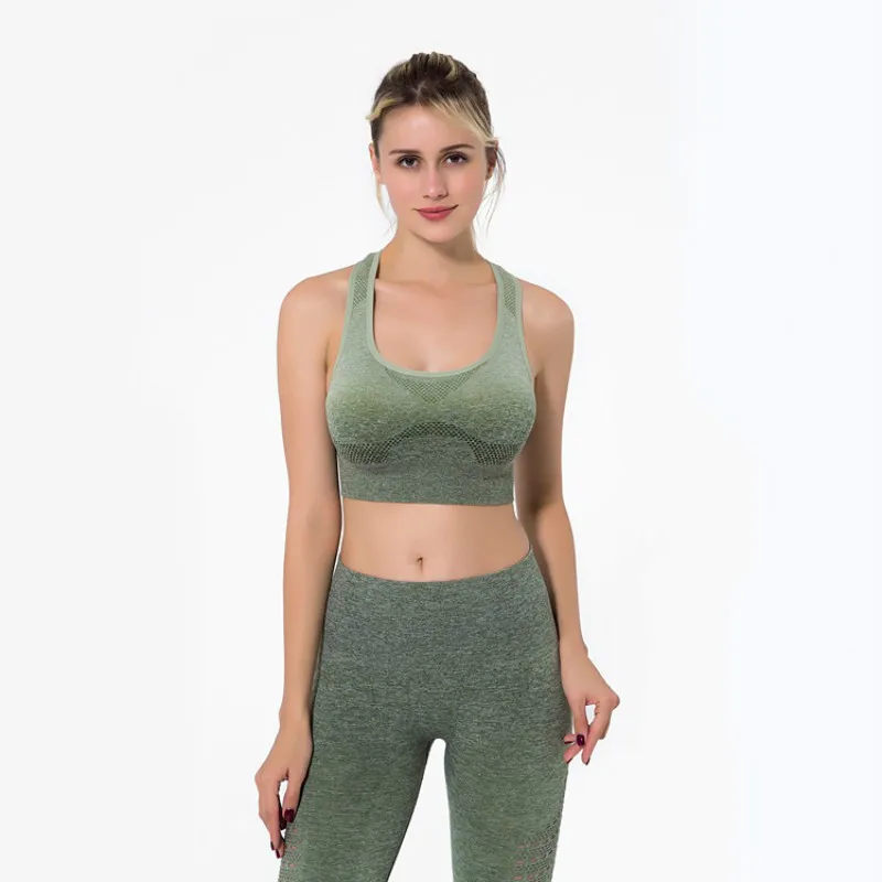 Grass green bra Peatacle, 2 шт., спортивные костюмы без рукавов для йоги, Женский комплект для тренажерного зала, одежда, бюстгальтер, леггинсы, для бега, фитнеса, бега, Femme, тренировки - Цвет: Grass green bra