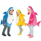 Детский семейный костюм акулы для косплея на Хэллоуин, костюмы на все тело, карнавальные костюмы на Хэллоуин