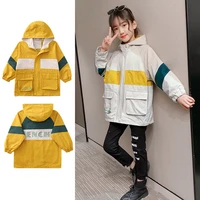 kids trench coat baby girl clothes trench coat patchwork color windbreaker trenchs coats for toddler girls 2021 new kids clothes