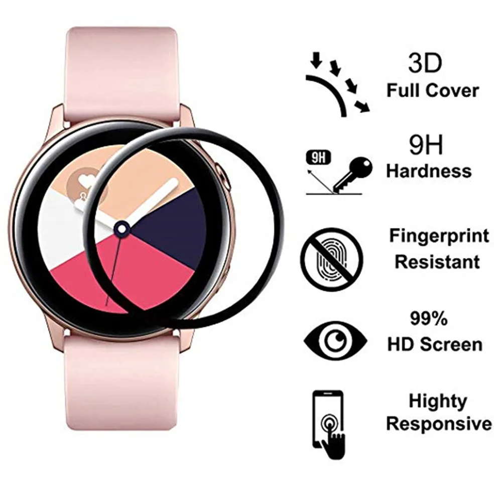 2pcs Soft Protective Film for Samsung Galaxy Watch Active 2 40mm 44mm 3D Curved Full Cover Clear Screen Protector Not Glass | Наручные