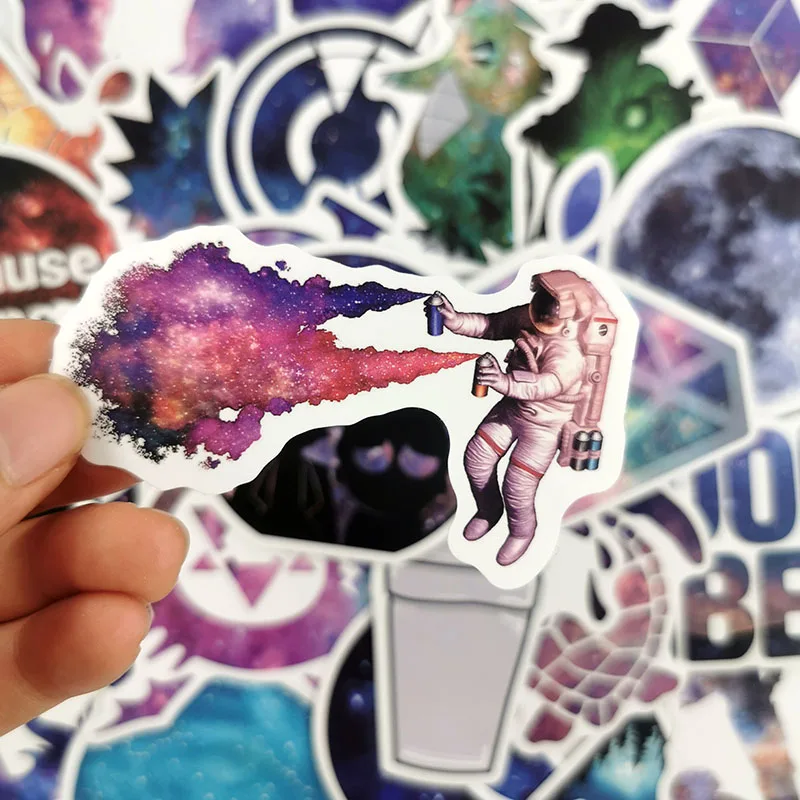 

10/100Pcs/set Cartoon Galaxy Starry Sky PVC Waterproof Stickers For DIY Scrapbook Skateboard Snowboard Laptop Luggage Motorcycle