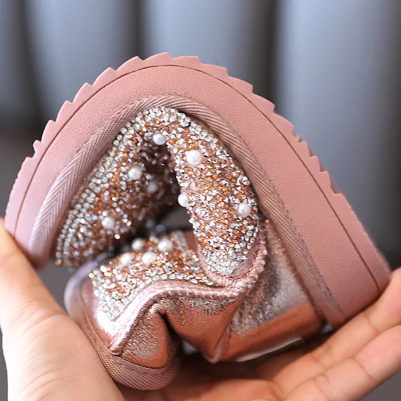 Новая детская зимняя модные зимние женские ботинки на толстом каблуке обувь из