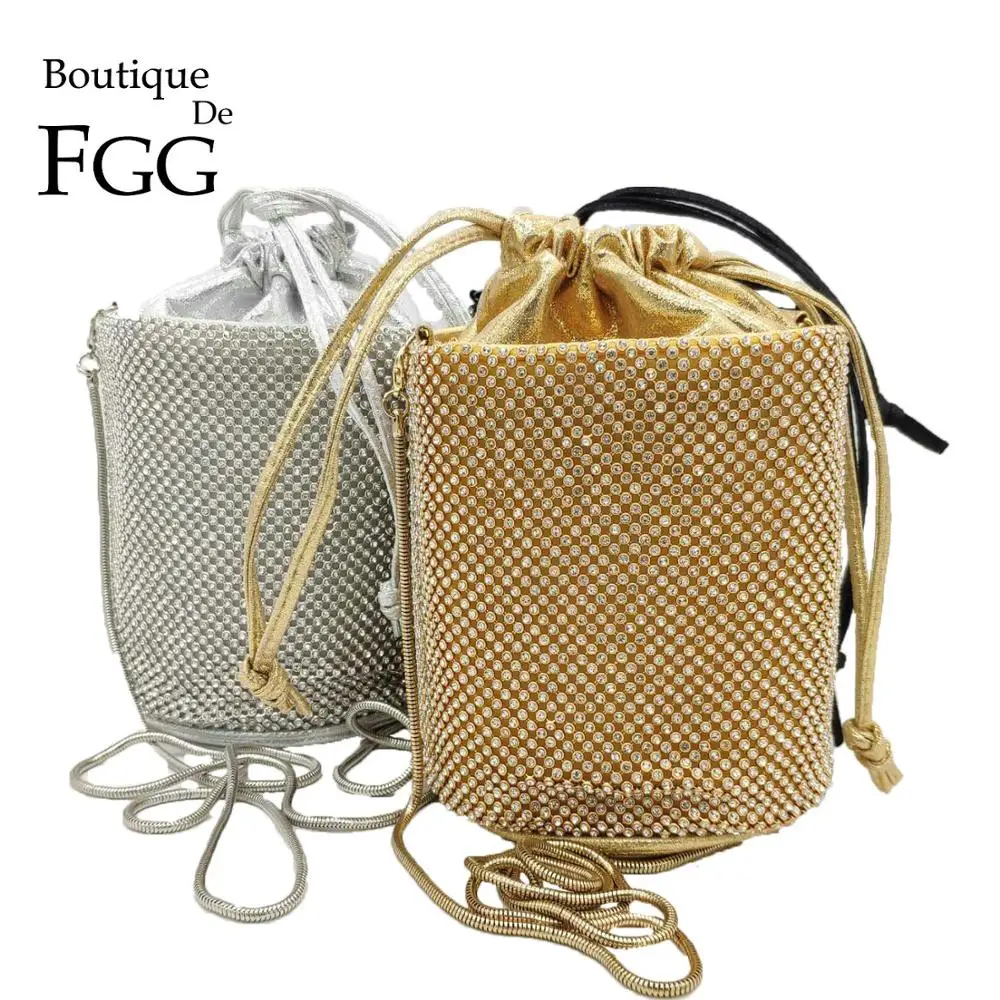 Роскошные женские кошельки Boutique De FGG с кристаллами вечерние клатчи медная