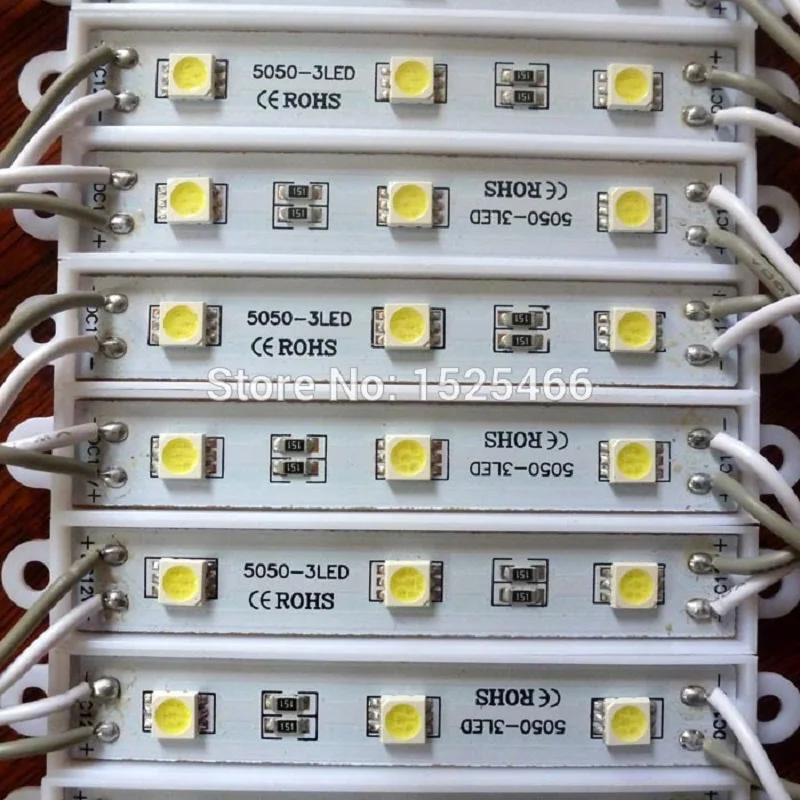 20 шт. 12 В 5050 SMD 3 светодиодный белый модуль светильник для RGB контроллера надписей |