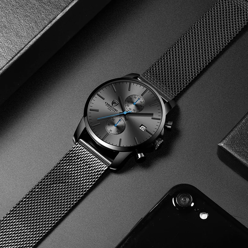 Мужские кварцевые часы CHEETAH из нержавеющей стали деловые спортивные мужские с