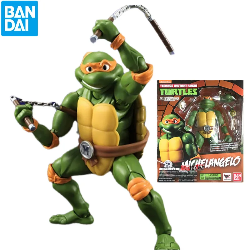 

Original BANDAI Soul Limited SHF Teenage Mutant Ninja Turtles Michelangelo 15CM PVC Anime Model Figure Toys Gift