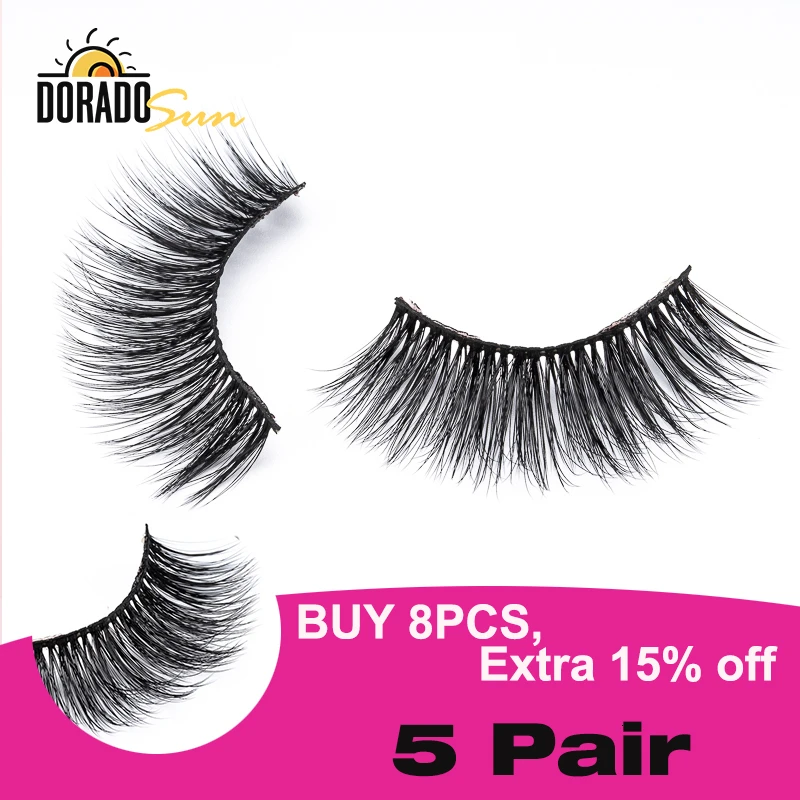 DORADOSUN 3D Искусственные норковые ресницы 6 пар в полоску натуральные длинные