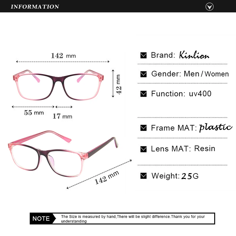

Kinlion Vintage Women Square Glasses Frame Optical Clear Mens Eyewear Glasses Frame for Student Myopia Eyeglasses Frames