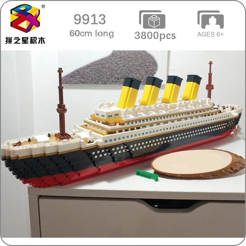 BS 9914 кино Титаник большой Круизный корабль лодка 3D модель 3800 шт DIY Мини Маленькие блоки Кирпич Алмазная Строительная игрушка для детей без коробки